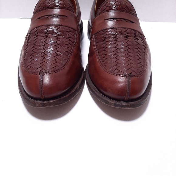 Allen Edmonds Mens Loafers Woven Split Toe Brown Foley Size 9.5 D main image 4